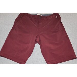 7Diamonds Performance Shorts Mens 31 Maroon Burgundy Stretch Flat Front Golf